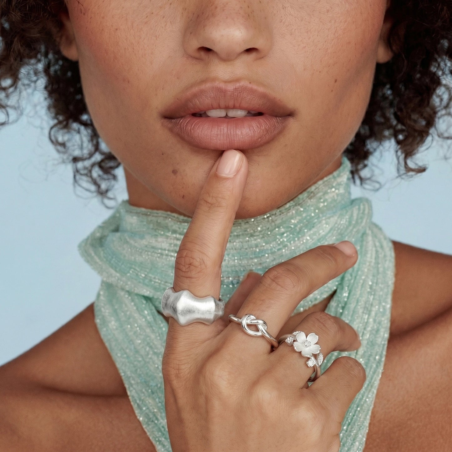 Liquid Silver Statement Ring by Thrivora