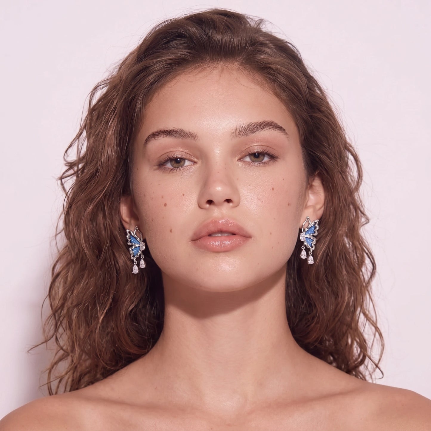 Denim Dreams Butterfly Earrings by Thrivora