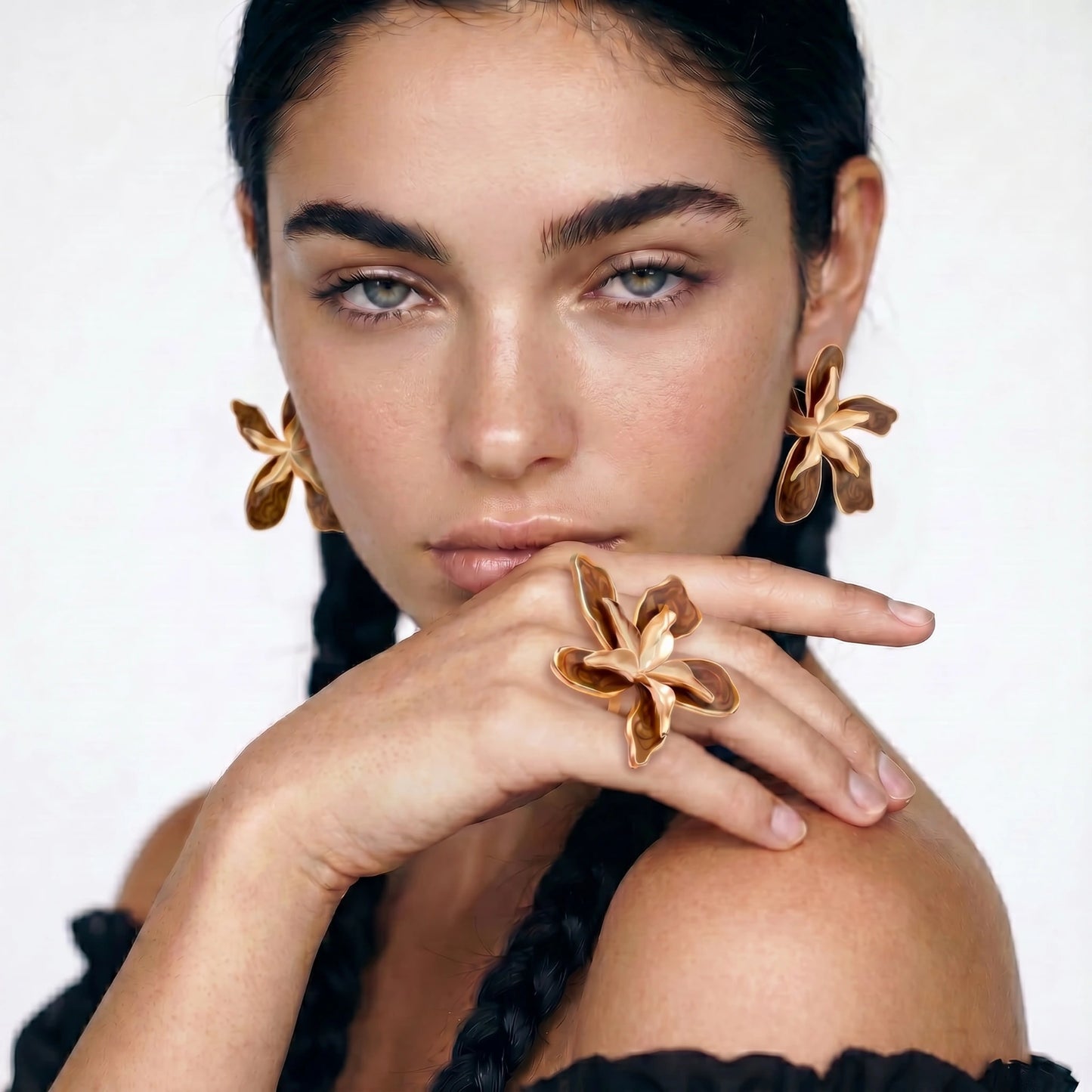 Golden Bloom Statement Ring by Thrivora
