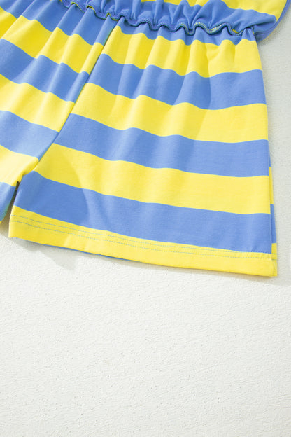 Pink Stripe Dolman Tee Drawstring Skort Athletic 2pcs Set